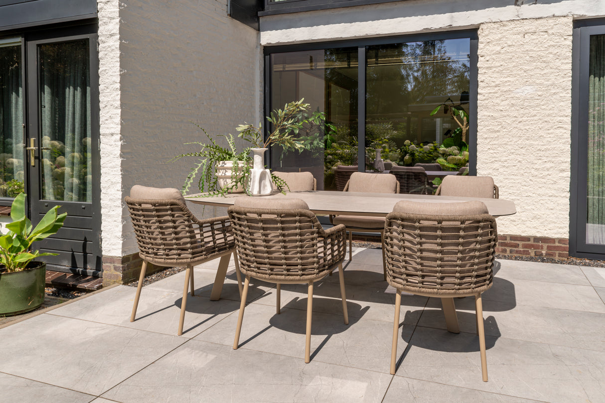 4 Seasons Outdoor Puglia Six Seat Oval Dining Set - Mill Race Garden Centre