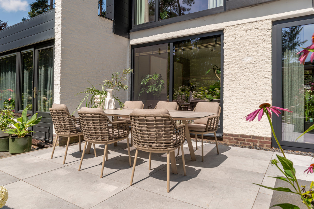 4 Seasons Outdoor Puglia Six Seat Oval Dining Set - Mill Race Garden Centre