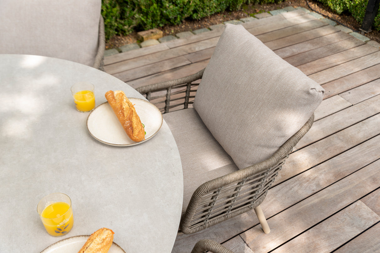 4 Seasons Outdoor Puglia Six Seat Round Low Dining Set - Mill Race Garden Centre