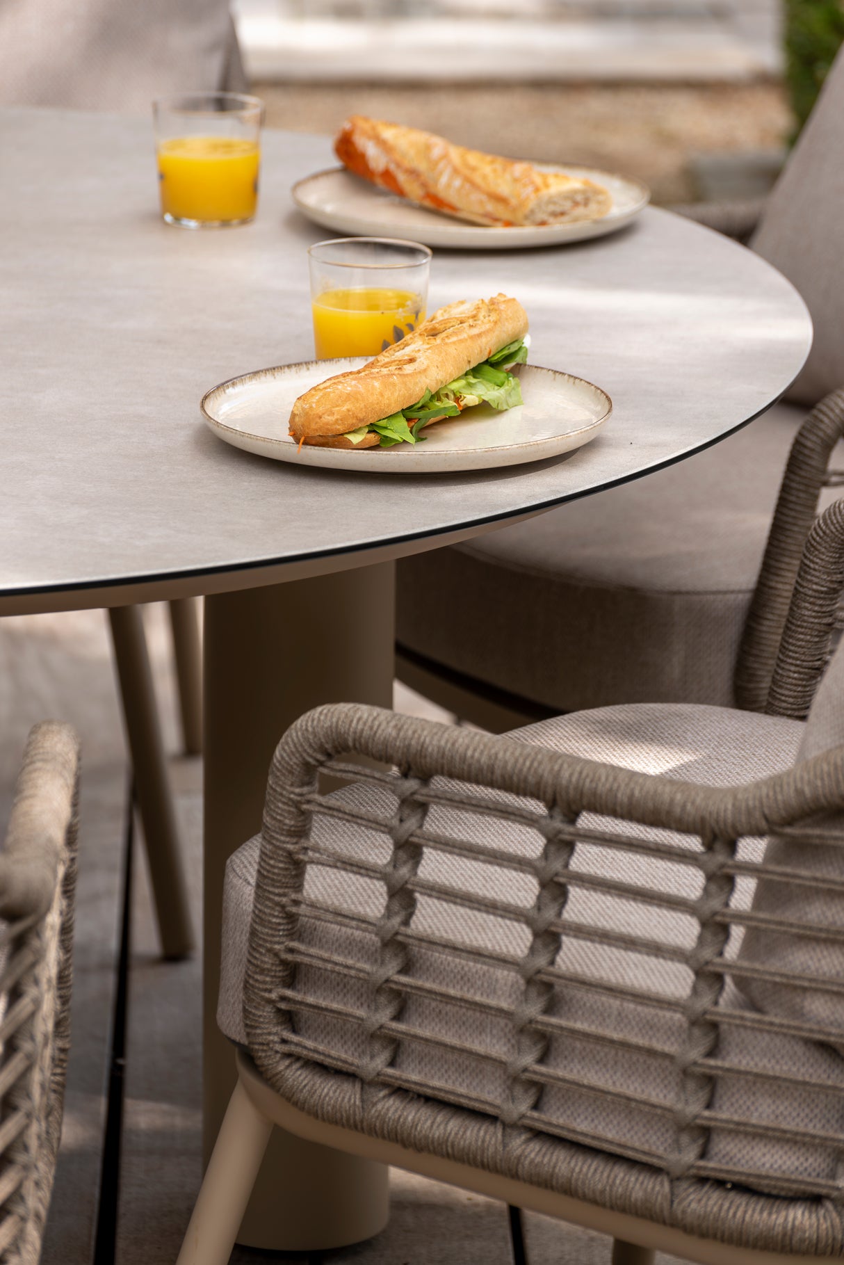 4 Seasons Outdoor Puglia Six Seat Round Low Dining Set - Mill Race Garden Centre