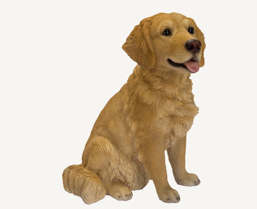 Golden Retriever Real Life Resin Ornament by Vivid Arts - Mill Race Garden Centre
