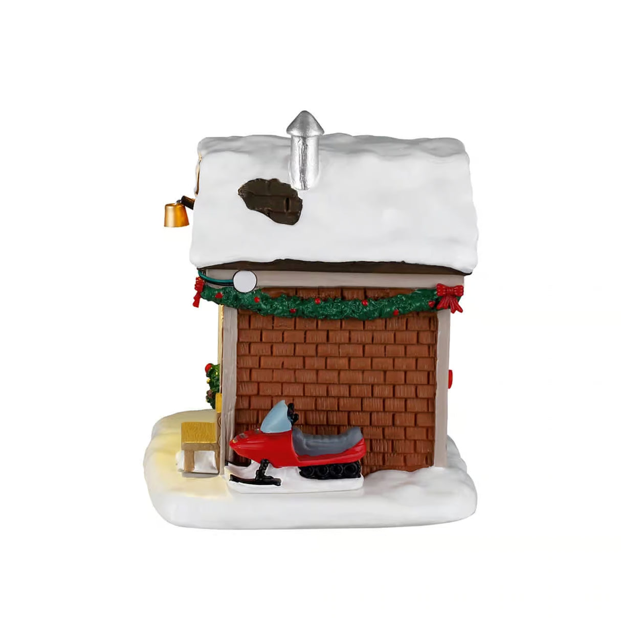 Lemax Ski Patrol Summit Station Christmas Village table accent with detailed snowy mountain scene and ski patrol figures.