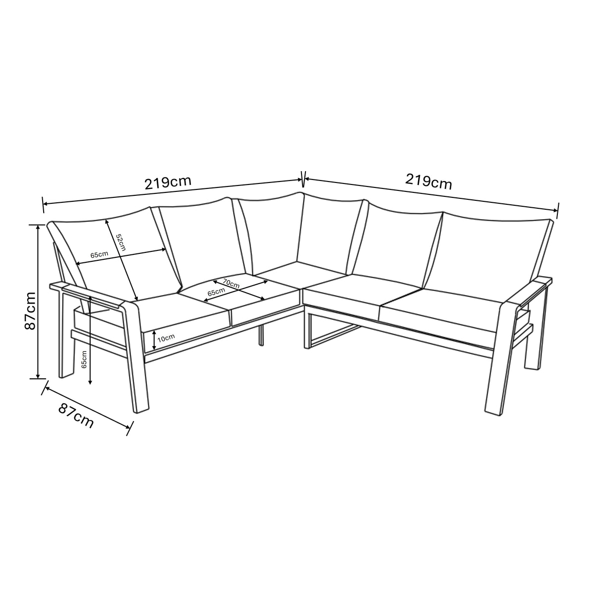 Hartman Sonas square casual dining set with aluminium garden furniture and adjustable table, including corner sofa and seating.