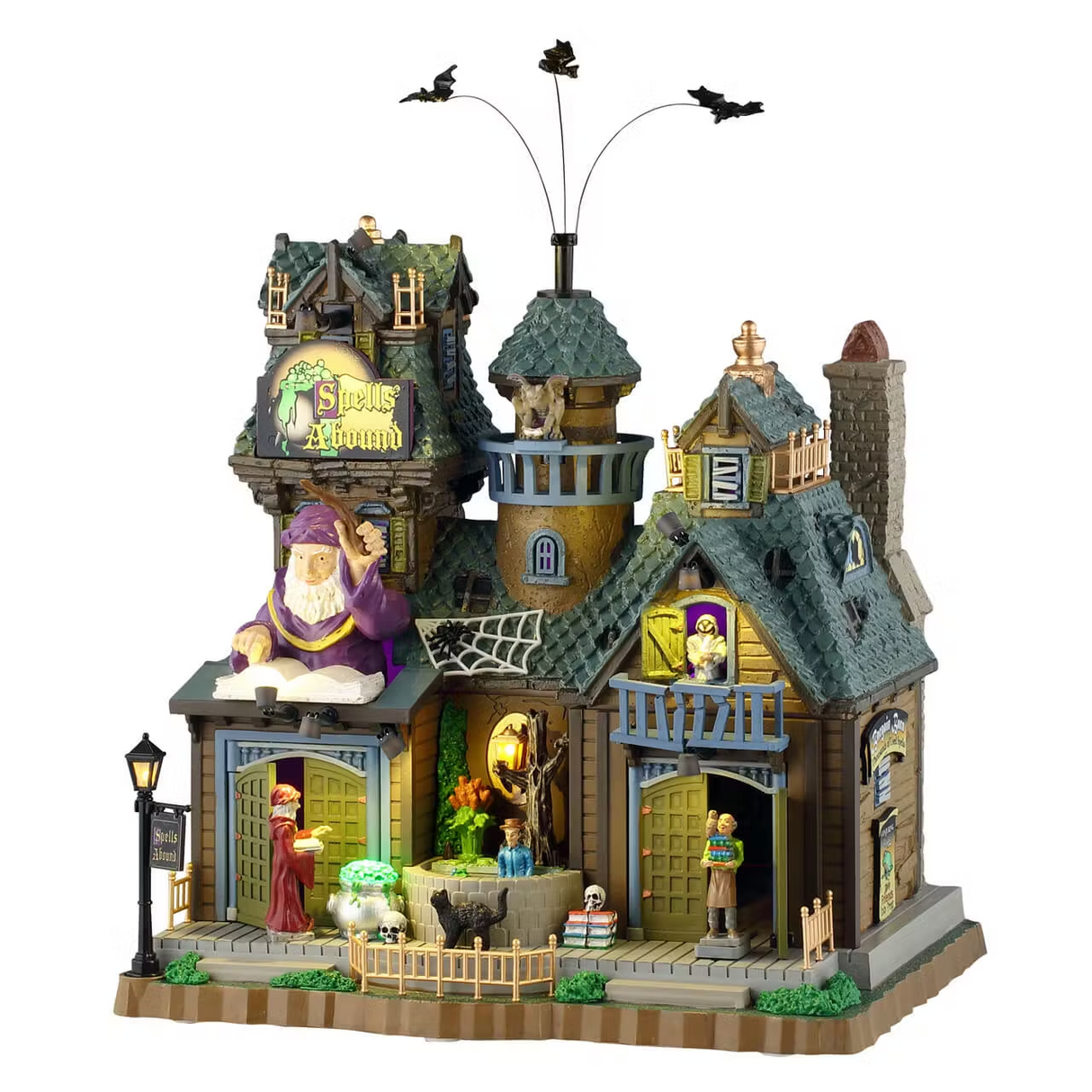 Spells Abound Incl. Adaptor 550 Ma (Black) Lemax Spooky Town Sights & Sounds - Mill Race Garden Centre