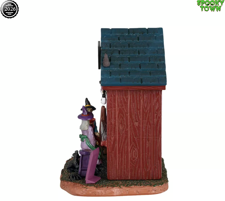 Lemax Spooky Town Spooky Spirits Cafe table accent featuring a haunted cafe scene with spooky characters and detailed decorations.