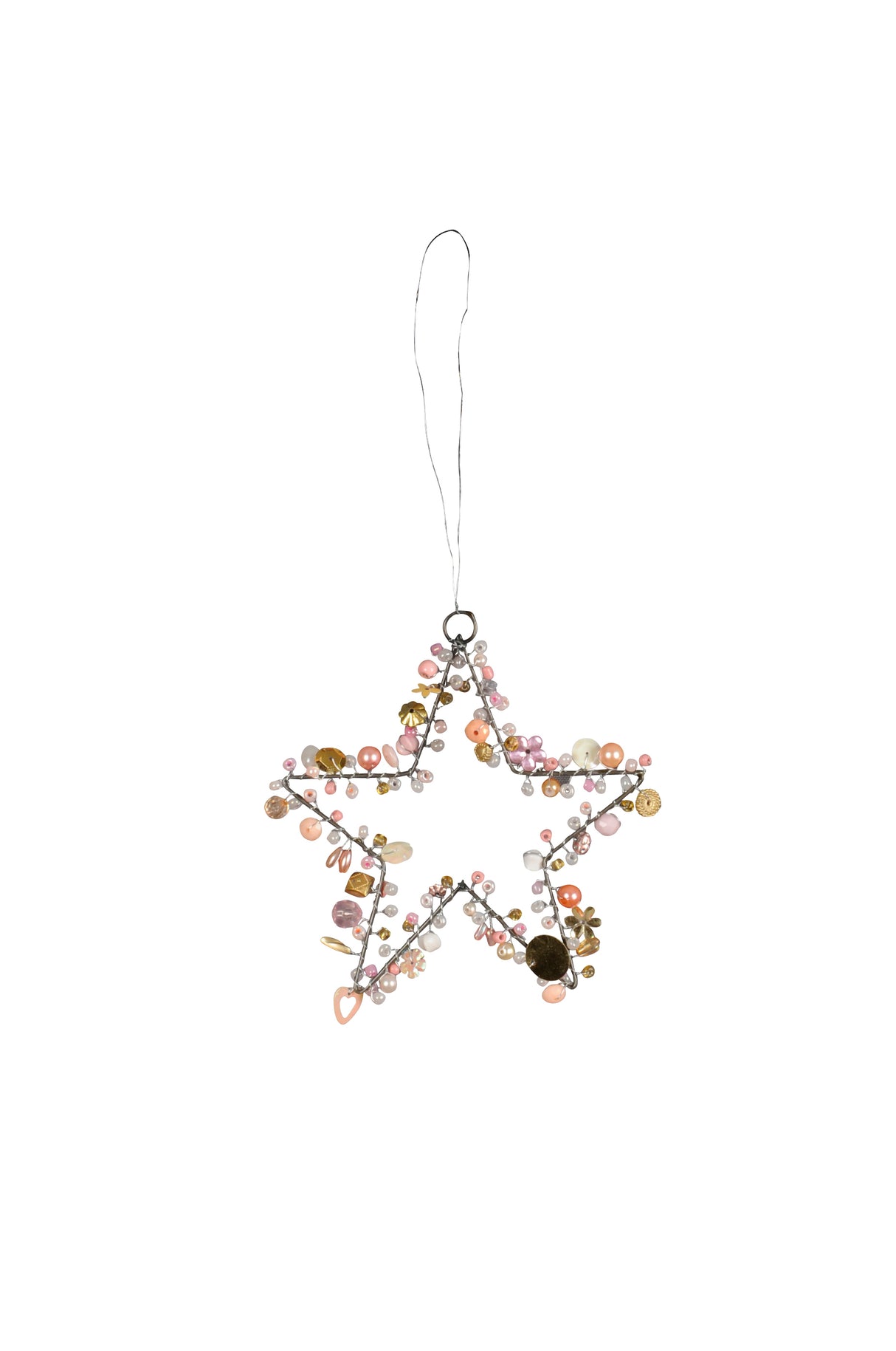 13cm Rose Gold Hanging Star - Mill Race Garden Centre