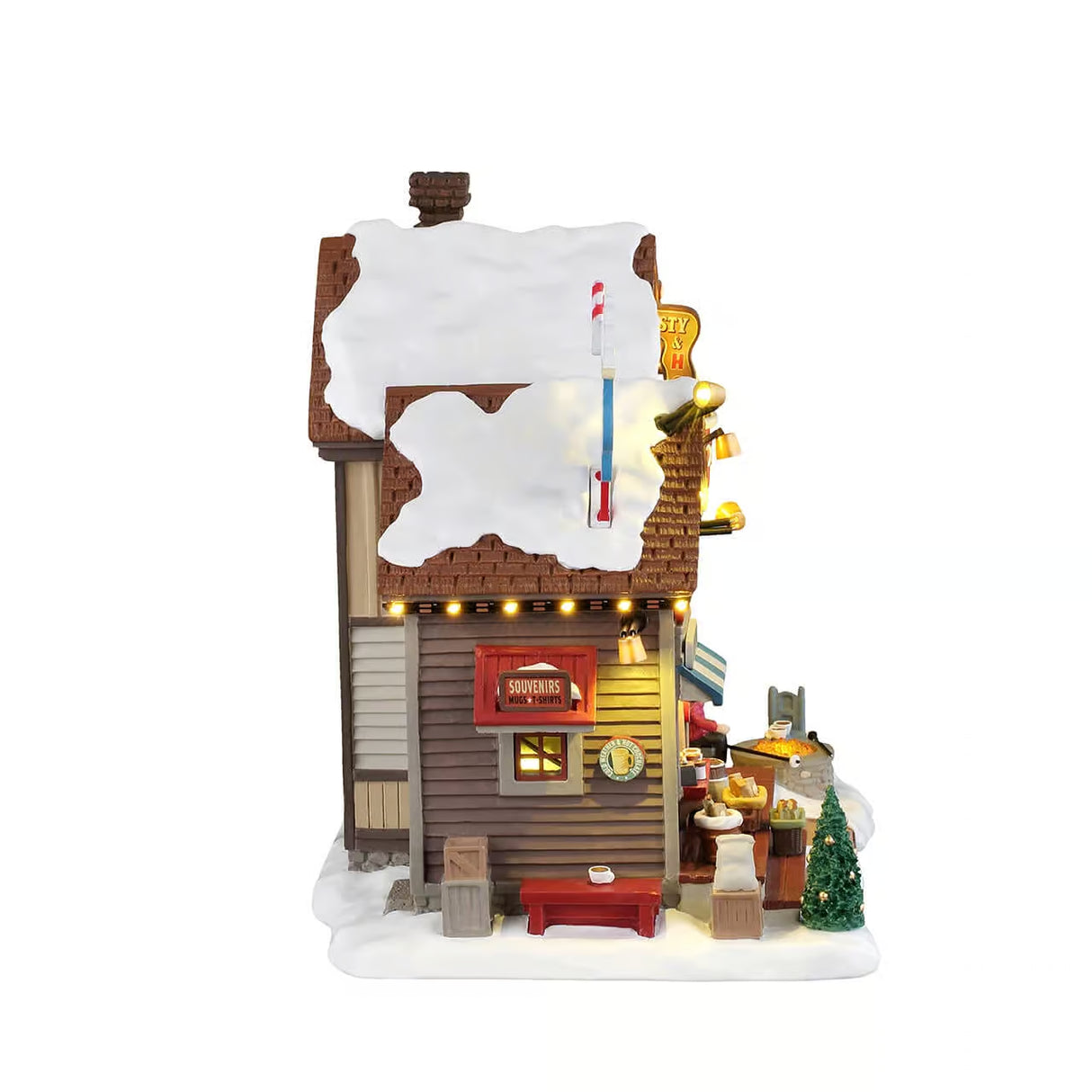 Lemax The Cocoa Shanty B/O illuminated Christmas village building with festive holiday lights and detailed winter scene