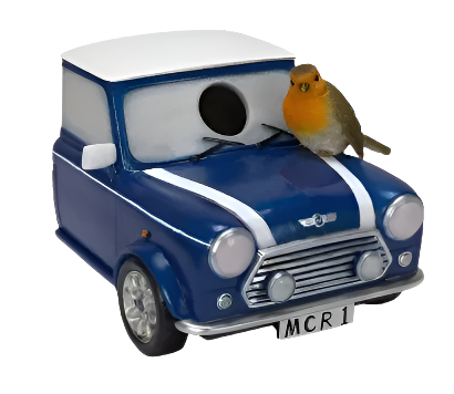 Classic Mini Cooper Birdhouse Size D by Vivid Arts - Mill Race Garden Centre