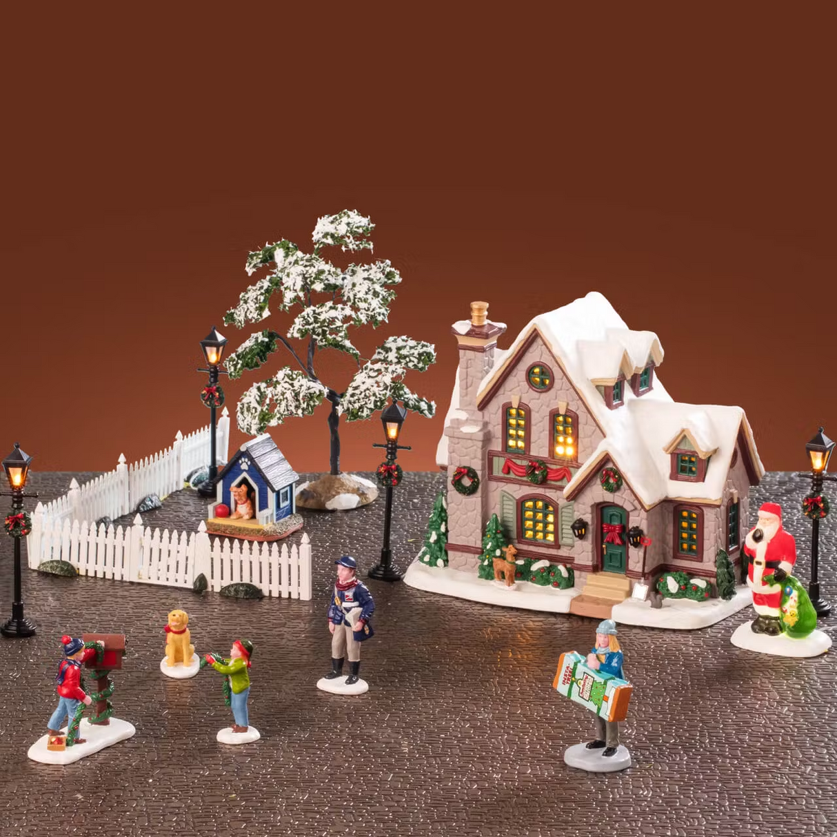 White Christmas Set Incl. Adaptor 550 Ma (White) Lemax Christmas Village House Set - Mill Race Garden Centre