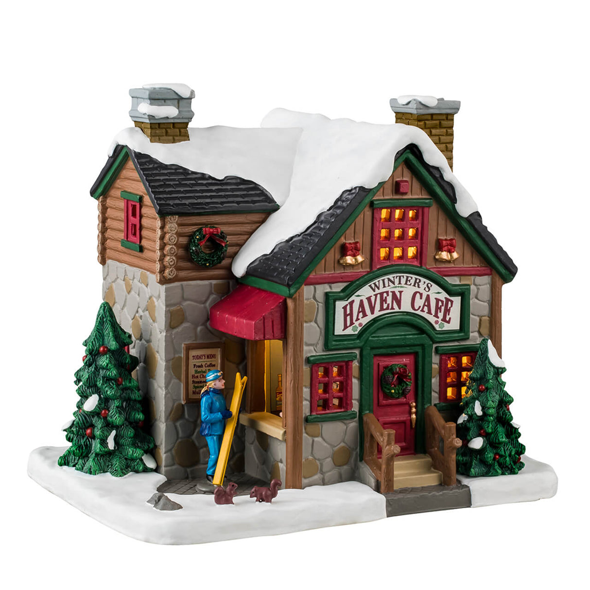 Winter's Haven Café Lemax Christmas Village Illuminated Building - Mill Race Garden Centre