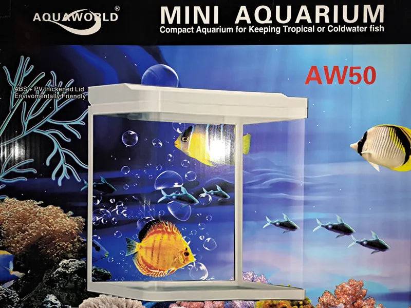 Aquaworld White Glass Mini Aquarium AW50 - Mill Race Garden Centre