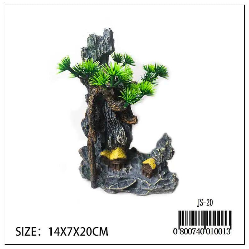 Pine Tree/Rock/Houses - Mill Race Garden Centre