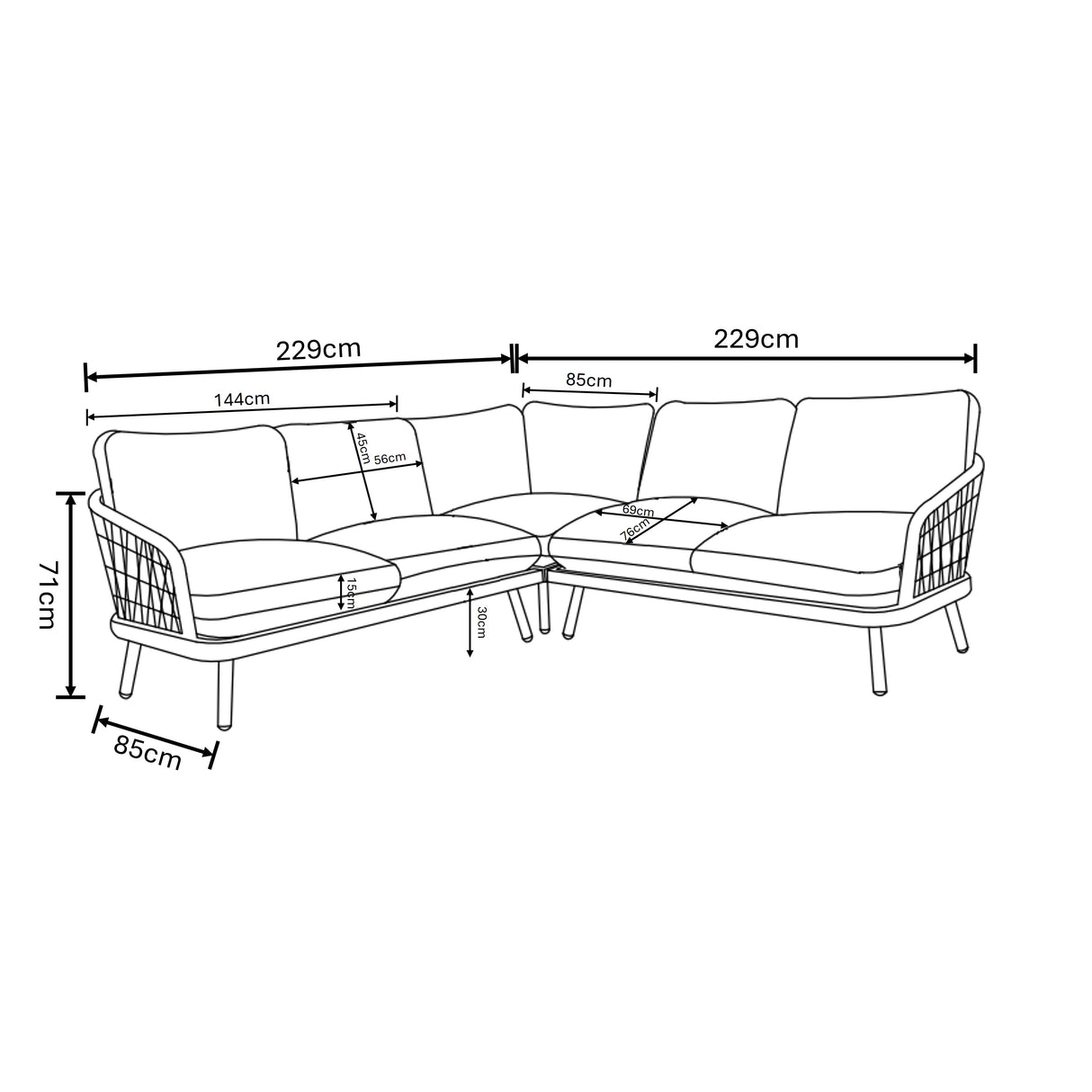 Hartman Aries Square Casual Adjustable Table Dining Set - Mill Race Garden Centre