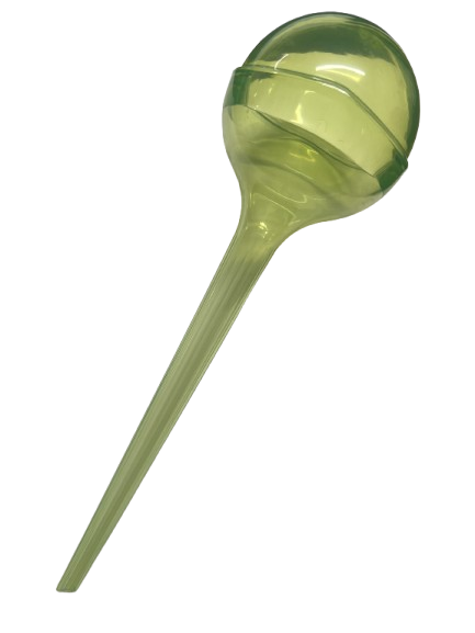 Two Creative Products Aqua Globe automatic plant watering globes with new design, shown filled with water for indoor home plant watering.
