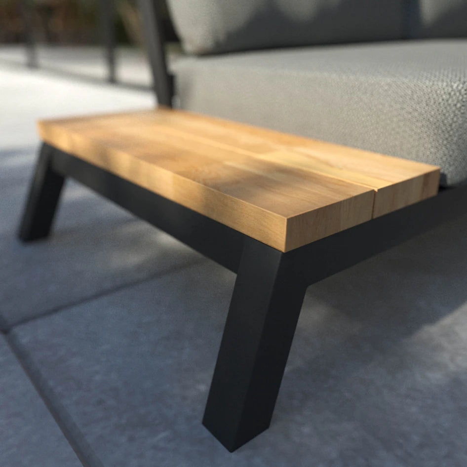 4 Seasons Outdoor Empire Modular Corner Sofa Set with Teak Coffee Table - Mill Race Garden Centre