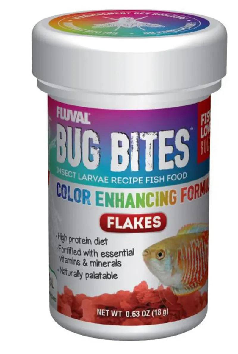 Fluval Bug Bites Colour Enhancing Flakes 18gr - Mill Race Garden Centre
