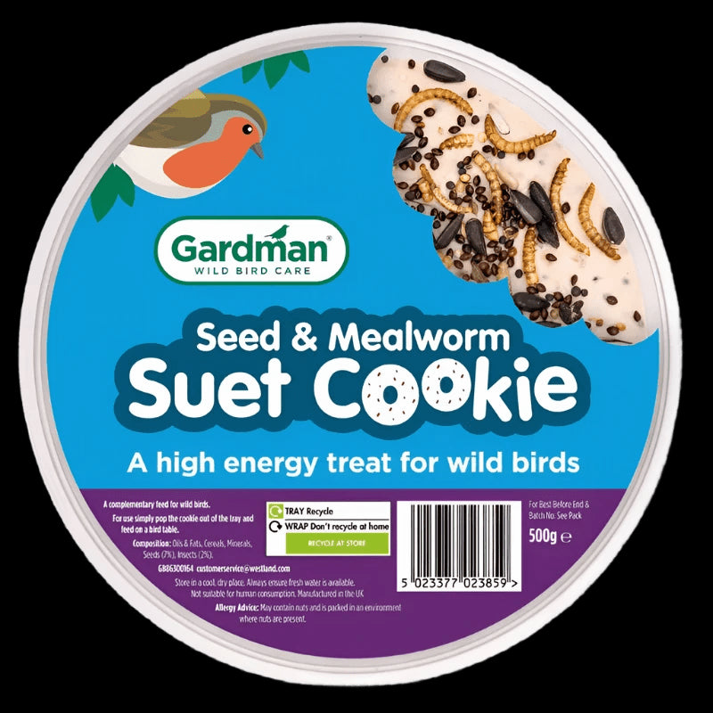 Gardman Feeder Seed & Mealworm Suet Cookie - Mill Race Garden Centre