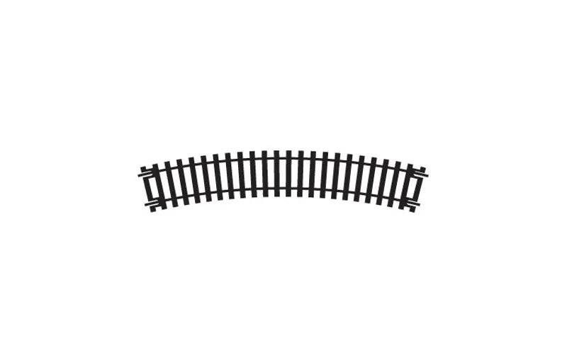 Hornby 2nd Radius Curve Track in OO Gauge, 438mm length, 22.5° curved toy train track with natural railway appearance.