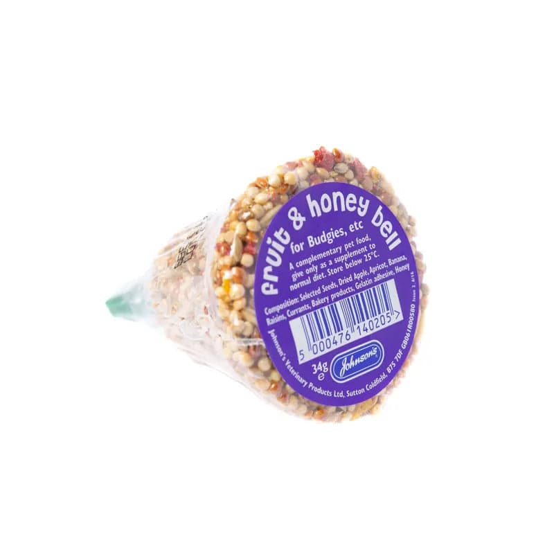 Johnsons Fruit and Honey Bells for Budgies and Parakeets 34g - Mill Race Garden Centre