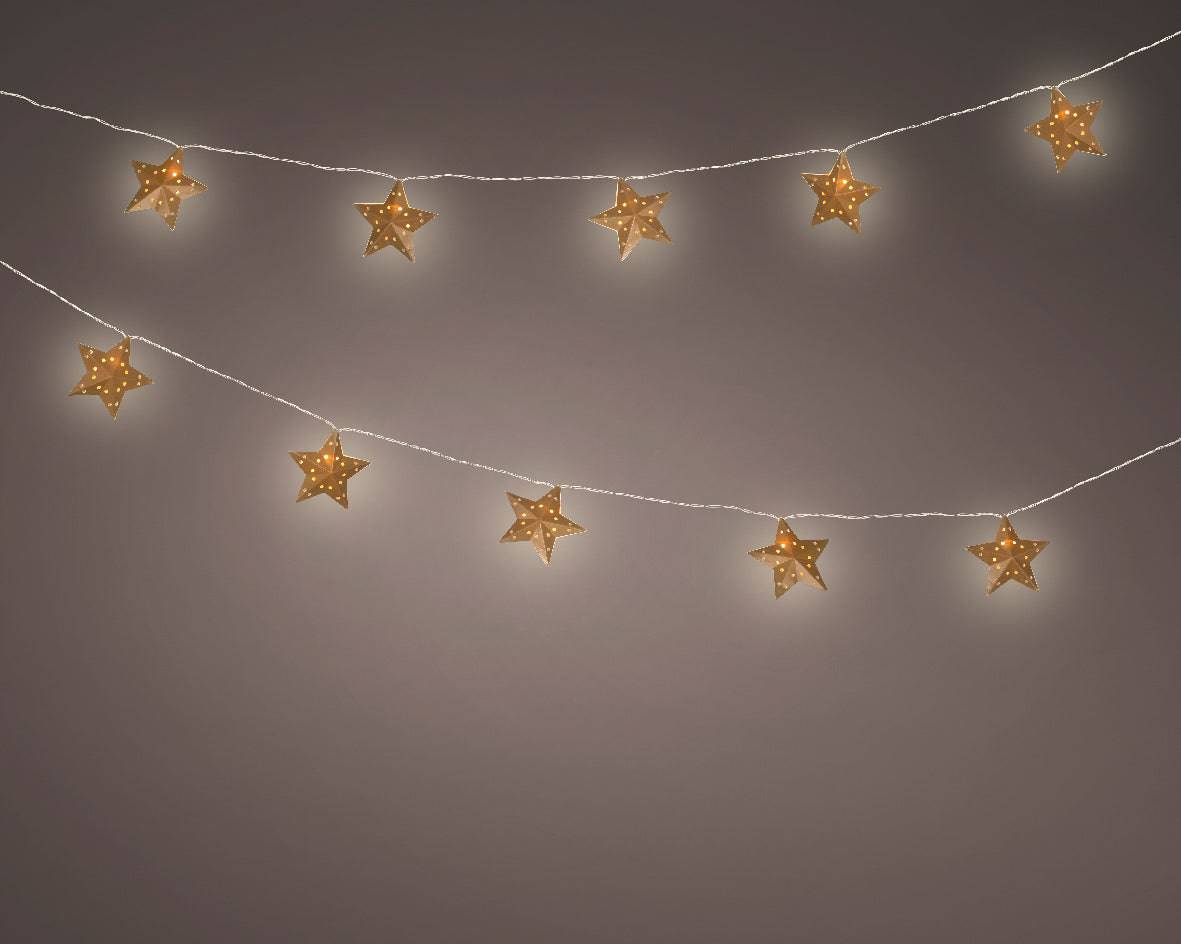 225cm LED Star Decoration Paper String Lights by Lumineo - Mill Race Garden Centre