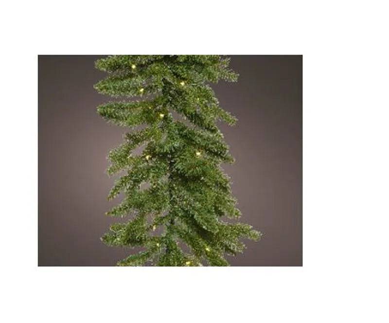 270cm Green Prelit Battery Operated Micro LED Allison Garland by Kaemingk - Mill Race Garden Centre