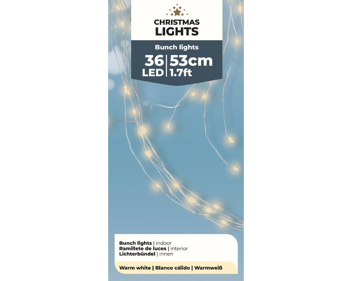 53cm Battery Operated Micro 36 Warm White LED Bunch Lights by Kaemingk - Mill Race Garden Centre