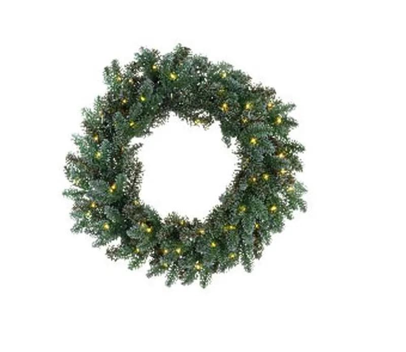 60cm Prelit Battery Operated Trondheim Wreath by Kaemingk - Mill Race Garden Centre
