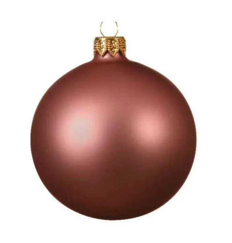6pk Matt Velvet Pink Glass Baubles 6cm by Kaemingk - Mill Race Garden Centre