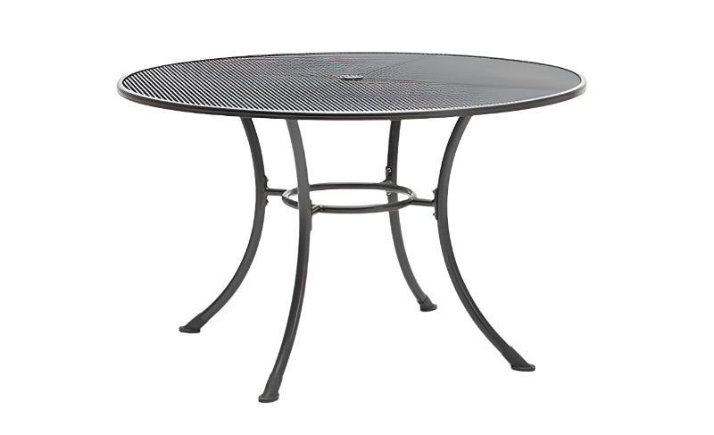 Kettler 6-seater round mesh top table in iron grey, 135cm diameter, ideal for outdoor furniture setting