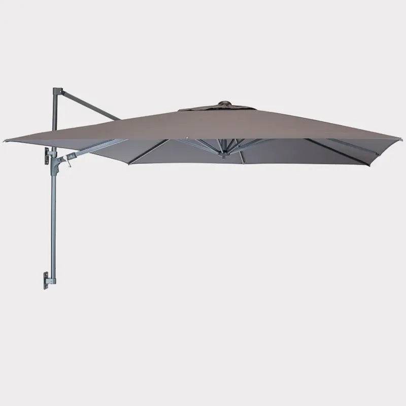 Kettler Classic Mesh taupe wall-mounted free arm parasol, 2.5m cantilever outdoor umbrella with adjustable arm