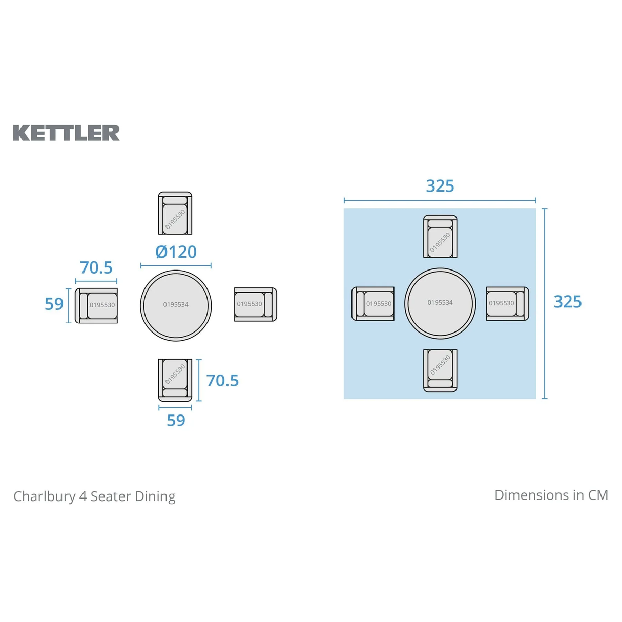 Kettler Charlbury Signature 4 Seat Dining Set - Mill Race Garden Centre