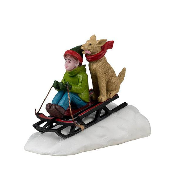 Doggone Downhill Sledding Lemax Christmas Village Figurine - Mill Race Garden Centre