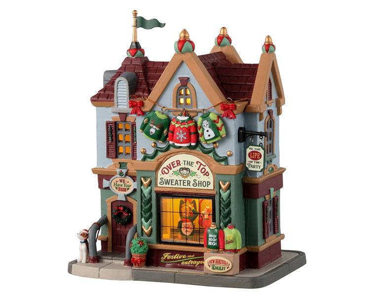Over The Top Sweater Shop Lemax Christmas Village Lighted Building - Mill Race Garden Centre
