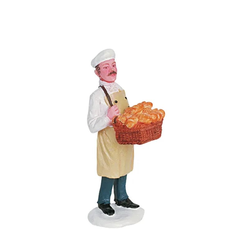 Lemax Christmas Village Figurine featuring a bread delivery scene, detailed holiday-themed village figurine by Lemax.