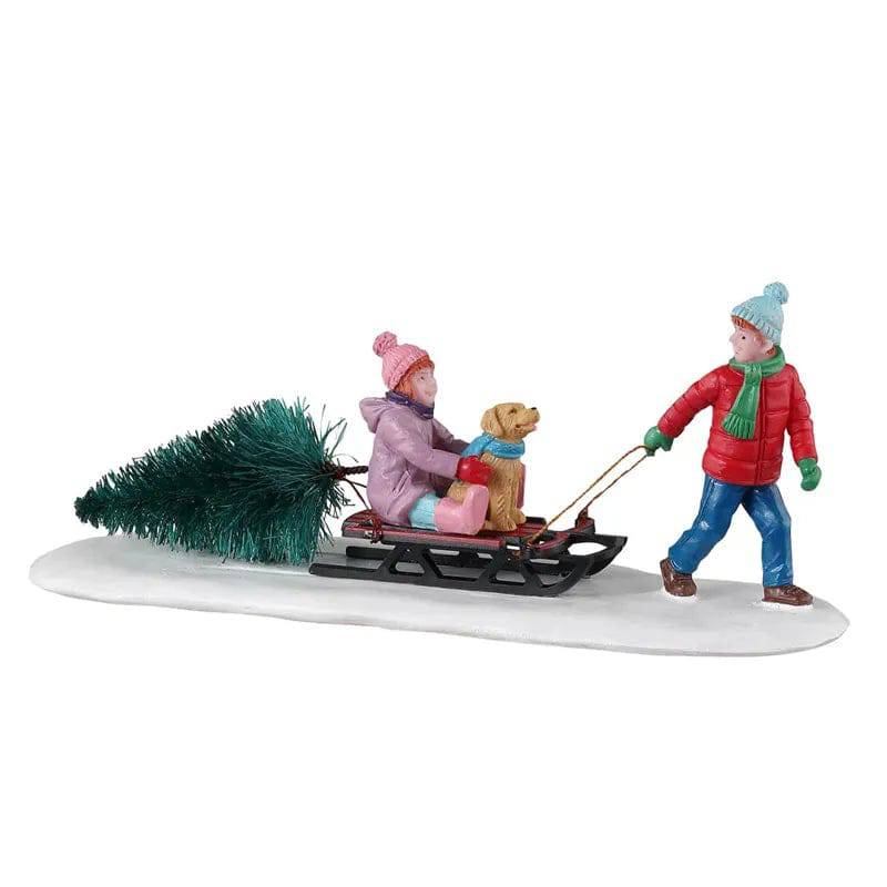 Bringing Home Our Tree Lemax Christmas Village Table Accent - Mill Race Garden Centre