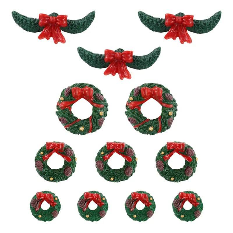 Garland And Wreaths Set Of 12 Lemax Christmas Village Accessory - Mill Race Garden Centre
