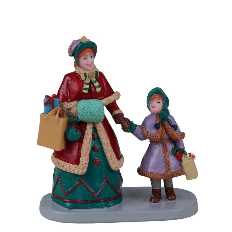 Holiday Shopping With Mum Lemax Christmas Village Figurine - Mill Race Garden Centre
