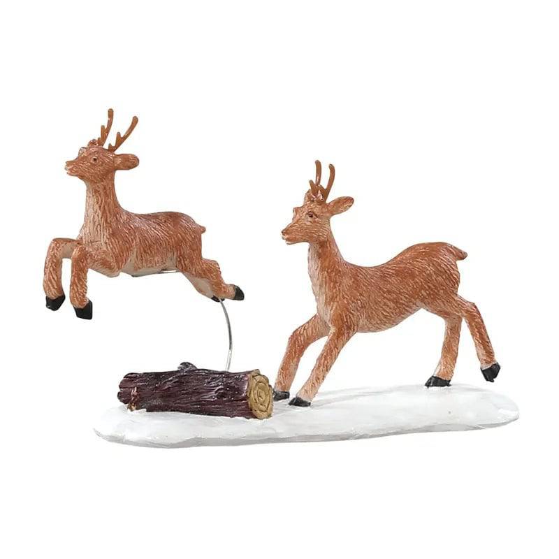 Prancing Reindeer Lemax Christmas Village figurine with detailed reindeer figure for holiday village display.