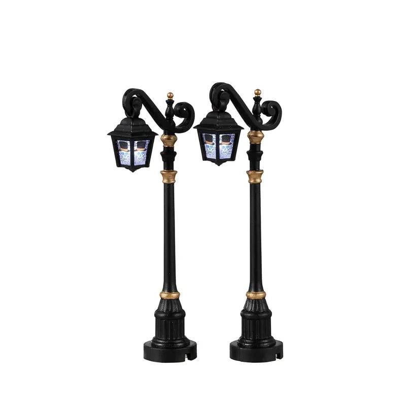 Skeleton Deco Lamp Set Of 2 Lemax Spooky Town Lighted Accessory - Mill Race Garden Centre