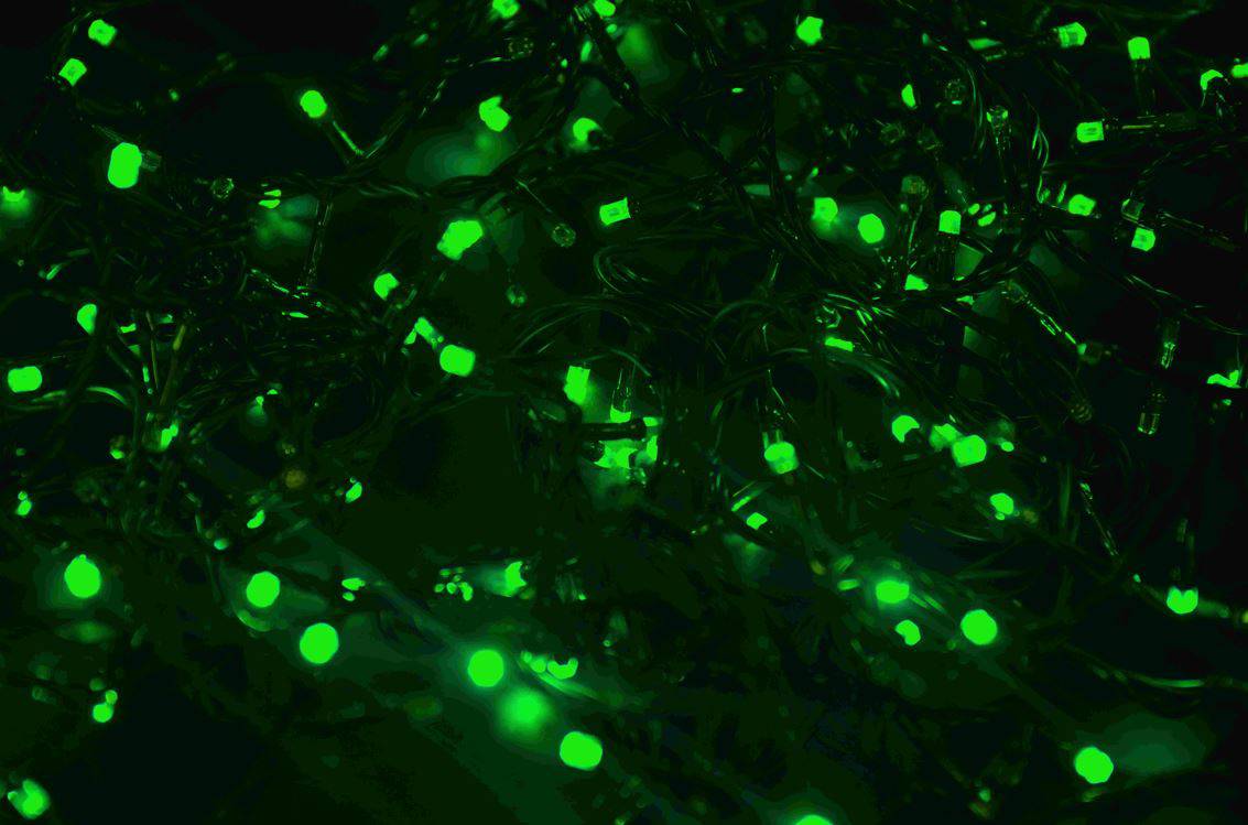 100 LED Green Bulbs Connectable Static Lights - Mill Race Garden Centre