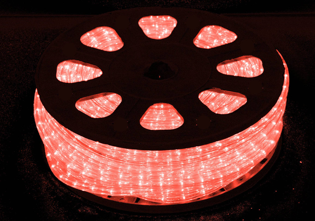 50m Rope LED Red Static Lights - Mill Race Garden Centre