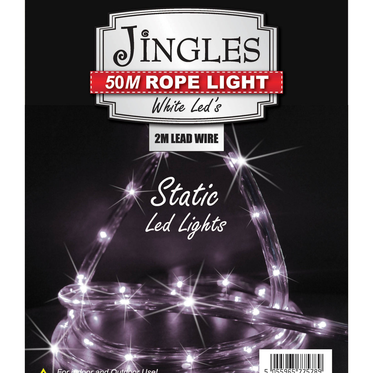 Jingles 50m Rope LED White Static Lights - Mill Race Garden Centre