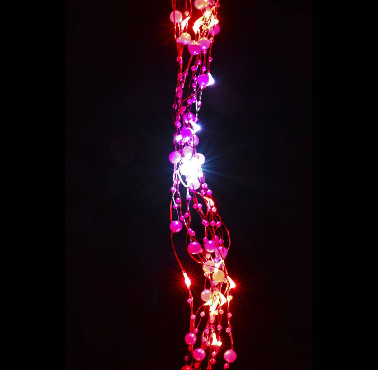Jingles Pink Beaded Pearl Wire Lights with Flash - Mill Race Garden Centre