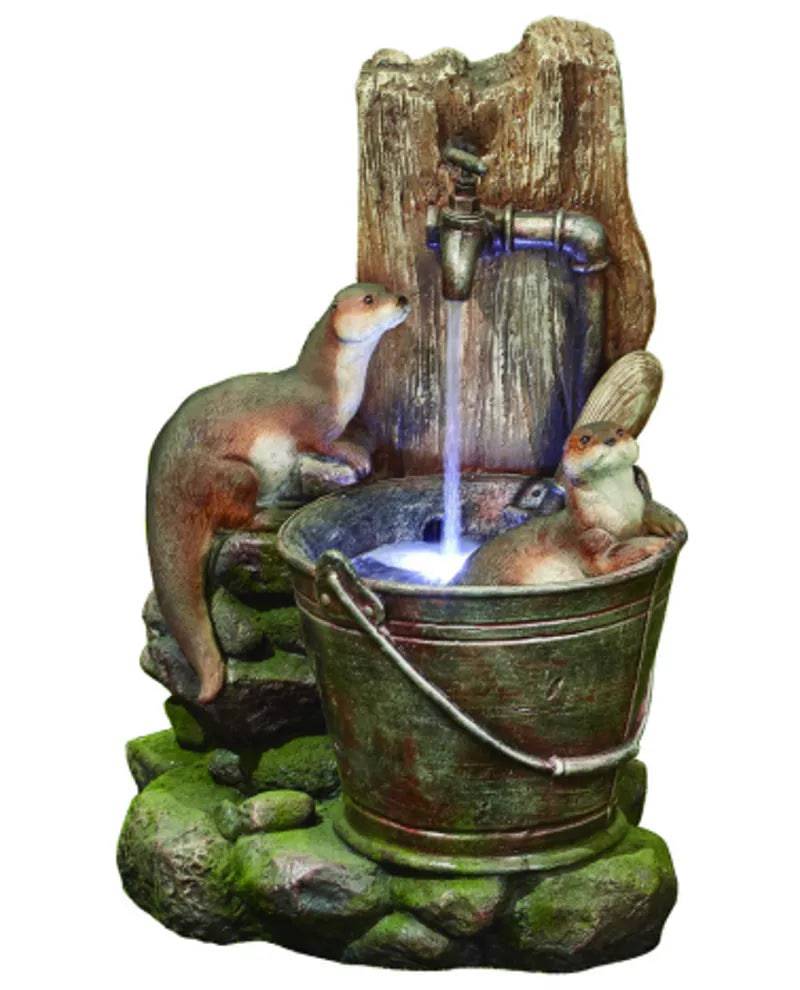 Kelkay Playful Otters inc LEDS Easy Fountain - Mill Race Garden Centre