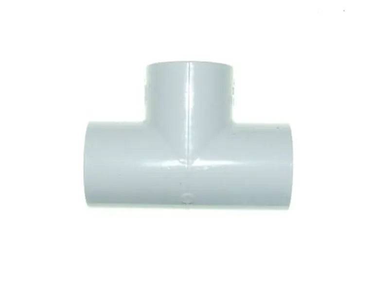 White PVC-U straight tee, for 1 inch bore PVC-U pipe - Mill Race Garden Centre