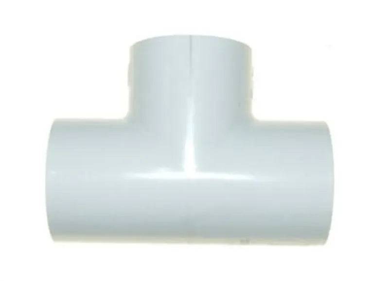 White PVC-U straight tee, for 2 Inch bore PVC-U pipe - Mill Race Garden Centre
