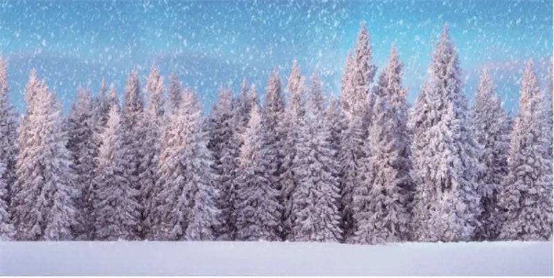 BACKGROUND CLOTH SNOW FOREST XL 300x150CM - Mill Race Garden Centre