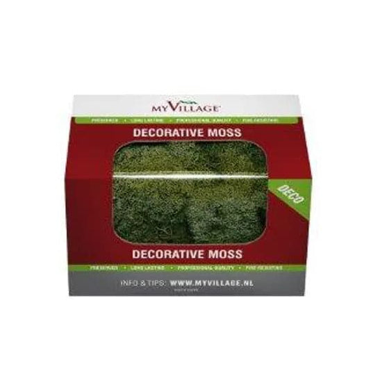 Dark green reindeer moss from My Village accessories, 50g, ideal for model scenery and dioramas.