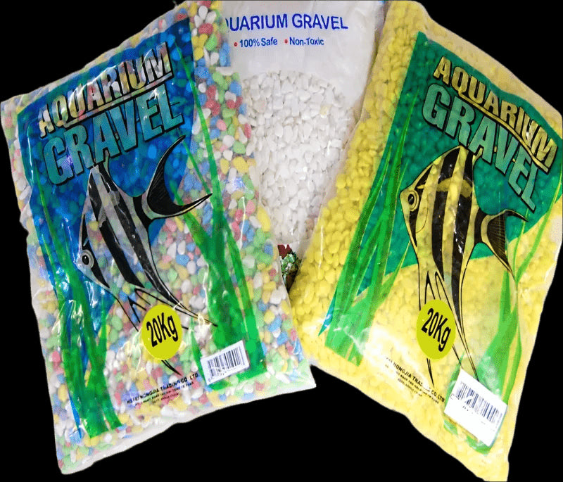 Aquarium Substrate Coloured Gravel 4-6mm 20kg White Yellow or Multi - Mill Race Garden Centre