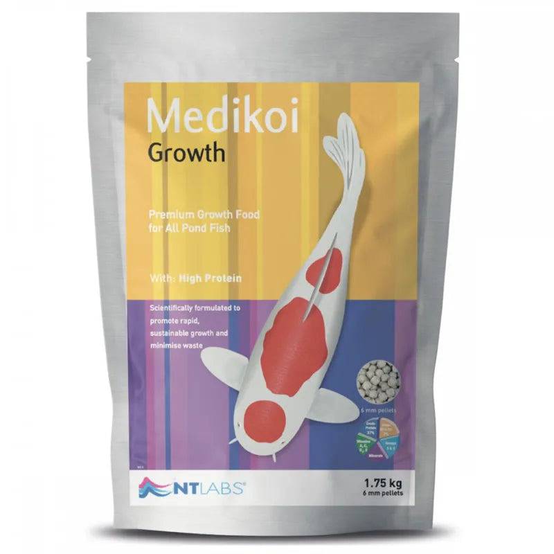NT Labs MediKoi Growth 1.75kg Floating Koi Pellet Food - Mill Race Garden Centre